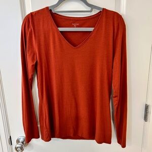 Garnet Hill Essential Long Sleeved Tee in Sienna